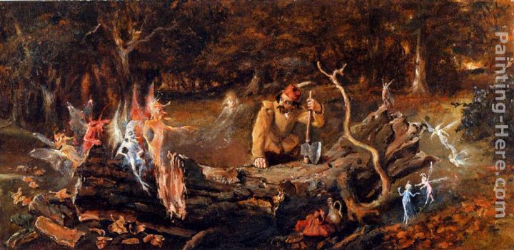 The Woodcutter's Misfortune painting - John Anster Fitzgerald The Woodcutter's Misfortune art painting